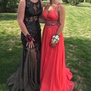 Coral Sherri Hill Prom Dress